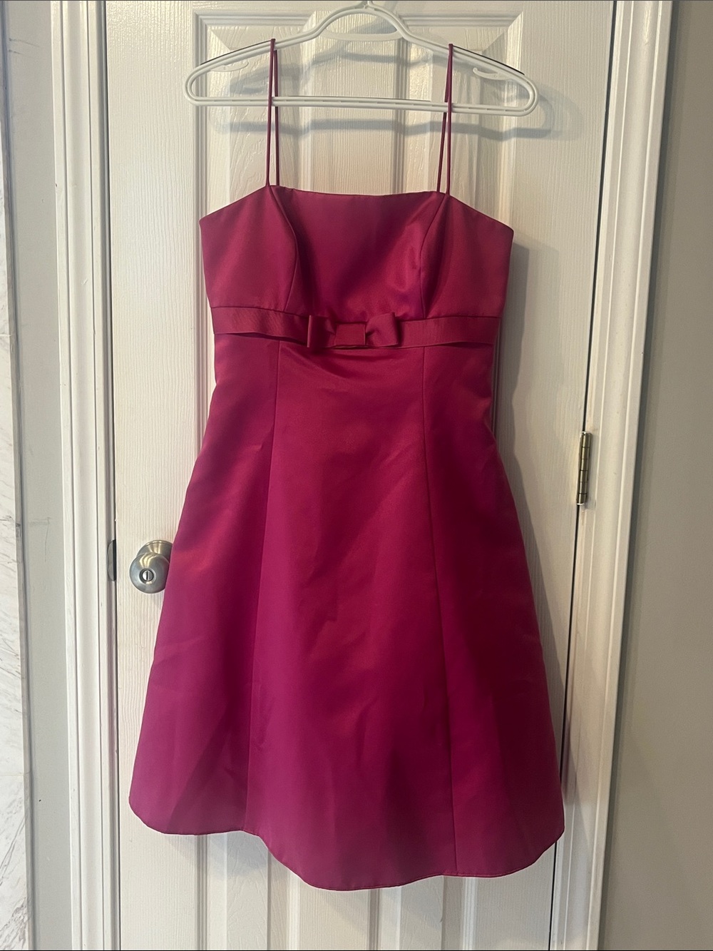 David's Bridal Fuchsia Spaghetti-Strap Party Dress